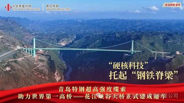 青岛特钢绿色钢铁铸就世界之巅 花江峡谷大桥正式通车
